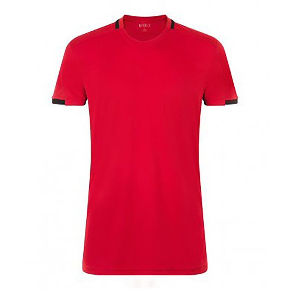 SOLS Mens Classico Contrast Short Sleeve Soccer T-Shirt / Red/Black
